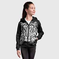 Толстовка на молнии детская Мордочка тигра, цвет: 3D-черный — фото 2