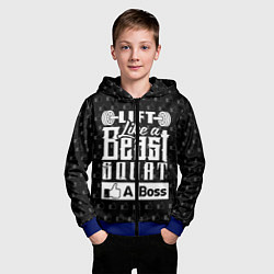 Толстовка на молнии детская Lift Like A Beast Squat, цвет: 3D-синий — фото 2