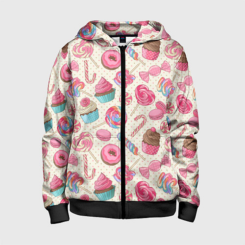 Детская толстовка на молнии Радости для сладости / 3D-Черный – фото 1