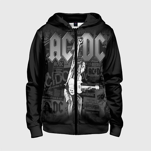 Детская толстовка на молнии AC/DC: Rock You / 3D-Черный – фото 1