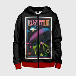 Толстовка на молнии детская Led Zeppelin: Angel Poster, цвет: 3D-красный