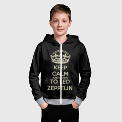 Толстовка на молнии детская Keep Calm & Led Zeppelin, цвет: 3D-меланж — фото 2