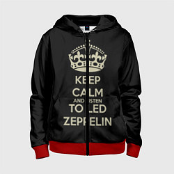 Толстовка на молнии детская Keep Calm & Led Zeppelin, цвет: 3D-красный