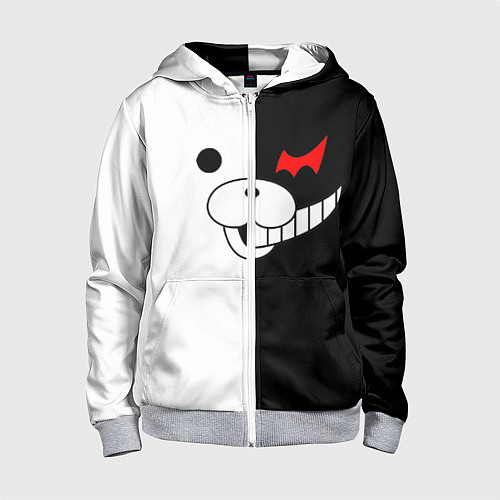 Детская толстовка на молнии Monokuma / 3D-Меланж – фото 1