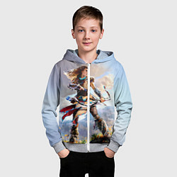 Толстовка на молнии детская HZD 4, цвет: 3D-меланж — фото 2