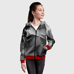 Толстовка на молнии детская Gray abstraction, цвет: 3D-красный — фото 2