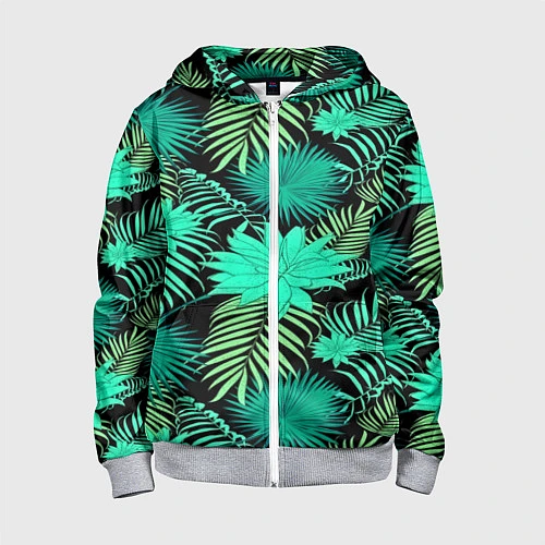 Детская толстовка на молнии Tropical pattern / 3D-Меланж – фото 1