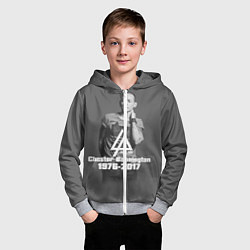 Толстовка на молнии детская Память о Беннингтоне, цвет: 3D-меланж — фото 2