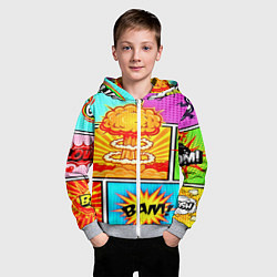 Толстовка на молнии детская Pop Art, цвет: 3D-меланж — фото 2