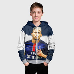 Толстовка на молнии детская Neymar: Fly Emirates, цвет: 3D-меланж — фото 2