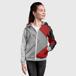 Толстовка на молнии детская Gray arrows, цвет: 3D-меланж — фото 2