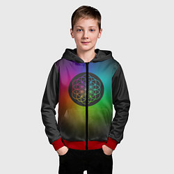 Толстовка на молнии детская Coldplay Colour, цвет: 3D-красный — фото 2