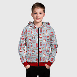 Толстовка на молнии детская Рождественская Милота, цвет: 3D-красный — фото 2