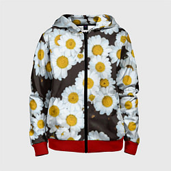 Толстовка на молнии детская Аромашки, цвет: 3D-красный