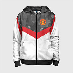 Детская толстовка на молнии Man United FC: Grey Polygons