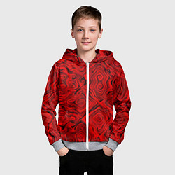 Толстовка на молнии детская Tie-Dye red, цвет: 3D-меланж — фото 2