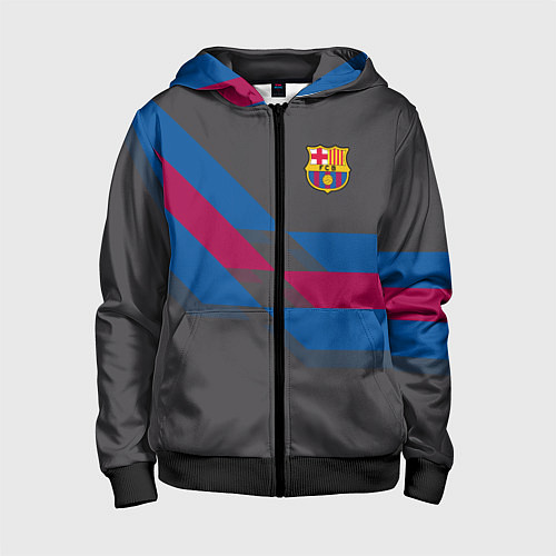 Детская толстовка на молнии Barcelona FC: Dark style / 3D-Черный – фото 1