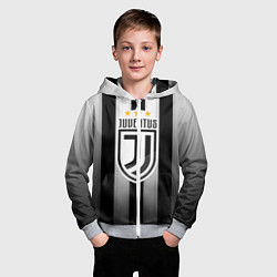 Толстовка на молнии детская Juventus FC: New logo, цвет: 3D-меланж — фото 2