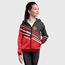 Толстовка на молнии детская Man UTD FC: Sport Line 2018, цвет: 3D-красный — фото 2