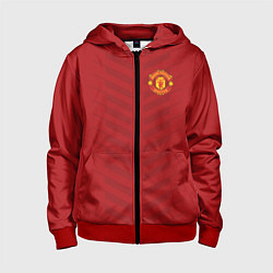 Толстовка на молнии детская Manchester United: Red Lines, цвет: 3D-красный