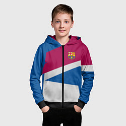 Толстовка на молнии детская FC Barcelona: Sport Geometry, цвет: 3D-черный — фото 2