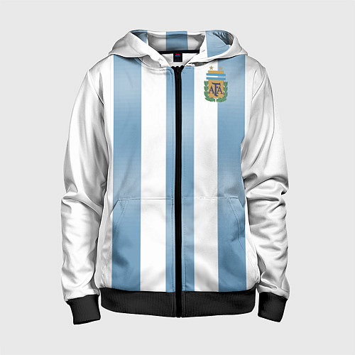 Детская толстовка на молнии Сборная Аргентины: ЧМ-2018 / 3D-Черный – фото 1