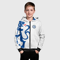 Толстовка на молнии детская FC Chelsea: White Lion, цвет: 3D-черный — фото 2