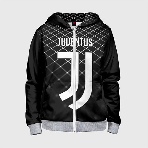 Детская толстовка на молнии FC Juventus: Black Lines / 3D-Меланж – фото 1