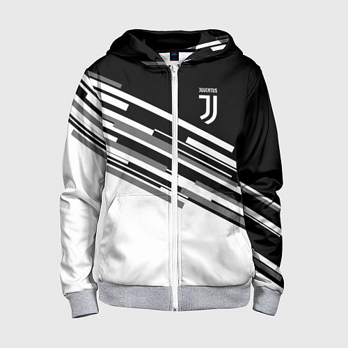 Детская толстовка на молнии FC Juventus: B&W Line / 3D-Меланж – фото 1