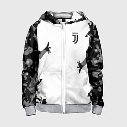 Толстовка на молнии детская FC Juventus: White Original, цвет: 3D-меланж