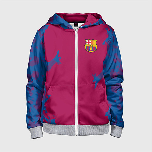 Детская толстовка на молнии FC Barcelona: Purple Original / 3D-Меланж – фото 1