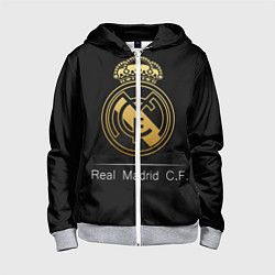 Толстовка на молнии детская FC Real Madrid: Gold Edition, цвет: 3D-меланж