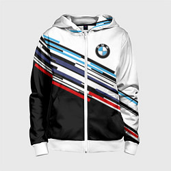 Толстовка на молнии детская BMW BRAND COLOR БМВ, цвет: 3D-белый