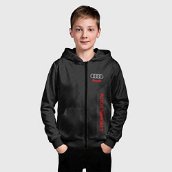 Толстовка на молнии детская Audi: Sport Line, цвет: 3D-черный — фото 2