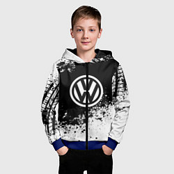 Толстовка на молнии детская Volkswagen: Black Spray, цвет: 3D-синий — фото 2