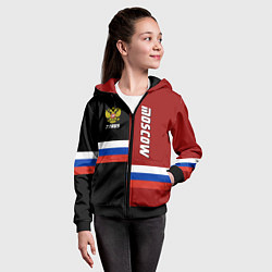 Толстовка на молнии детская Moscow, Russia, цвет: 3D-черный — фото 2