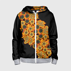 Толстовка на молнии детская Славянская роспись, цвет: 3D-меланж