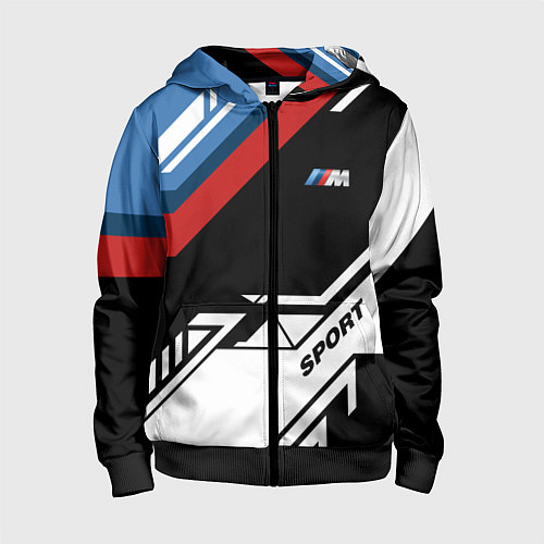 Детская толстовка на молнии BMW GEOMETRY SPORT БМВ M PERFORMANCE / 3D-Черный – фото 1