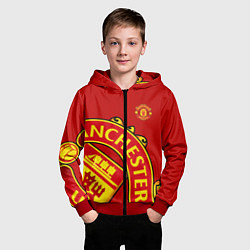 Толстовка на молнии детская FC Man United: Red Exclusive, цвет: 3D-красный — фото 2