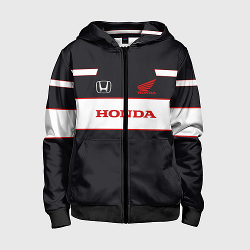 Детская толстовка на молнии Honda Sport / 3D-Черный – фото 1