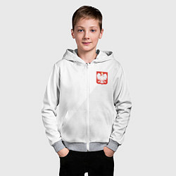 Толстовка на молнии детская Poland Team: Home WC-2018, цвет: 3D-меланж — фото 2