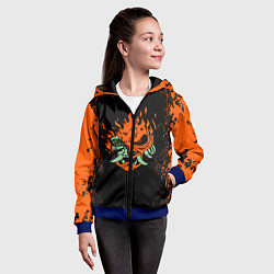 Толстовка на молнии детская Cyberpunk 2077: SAMURAI, цвет: 3D-синий — фото 2