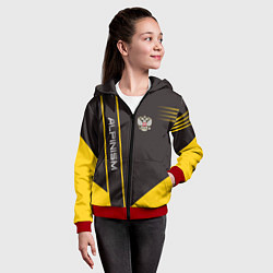 Толстовка на молнии детская Alpinism: Yellow Russia, цвет: 3D-красный — фото 2