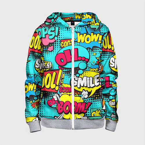 Детская толстовка на молнии Кислотный поп-арт / 3D-Меланж – фото 1