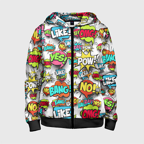 Детская толстовка на молнии Pop art Fashion / 3D-Черный – фото 1