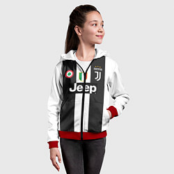 Толстовка на молнии детская FC Juventus 18-19, цвет: 3D-красный — фото 2