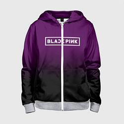 Толстовка на молнии детская Black Pink: Violet Gradient, цвет: 3D-меланж