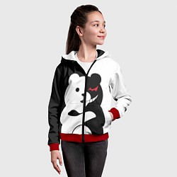 Толстовка на молнии детская Monokuma Drae, цвет: 3D-красный — фото 2