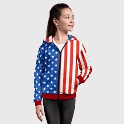 Толстовка на молнии детская American Patriot, цвет: 3D-красный — фото 2