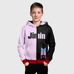 Толстовка на молнии детская BTS Jimin, цвет: 3D-красный — фото 2